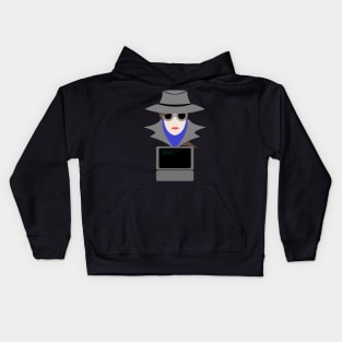 Lady Grey (Cauc W/Computer): A Cybersecurity Design Kids Hoodie